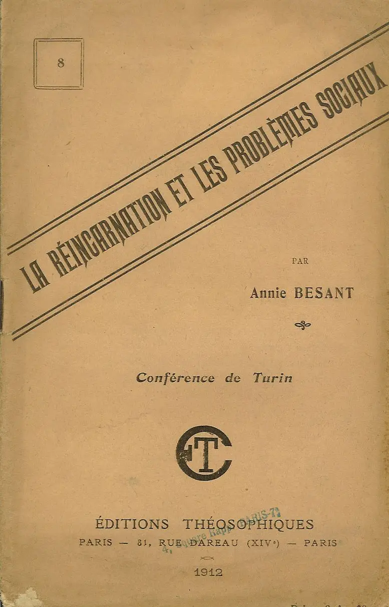 LA REINCARNATION ET LES PROBLEMES SOCIAUX (Annie BESANT)