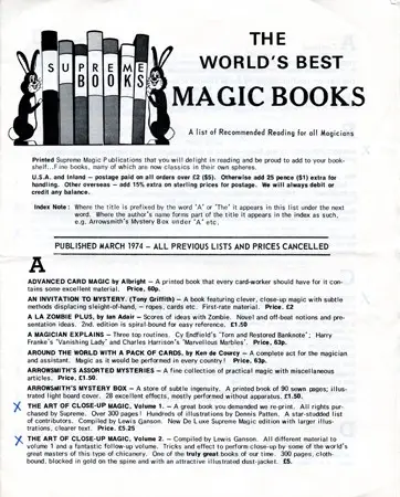 THE WORLD'S BEST MAGIC BOOKS – SUPREME BOOKS