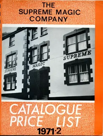 THE SUPREME MAGIC COMPANY - CATALOGUE PRICE LIST 1971-2