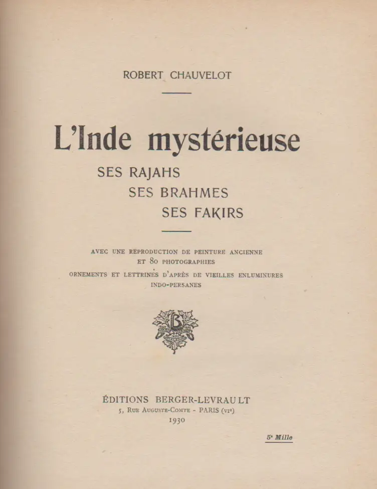 L'INDE MYSTERIEUSE (Robert CHAUVELOT) – Image 2