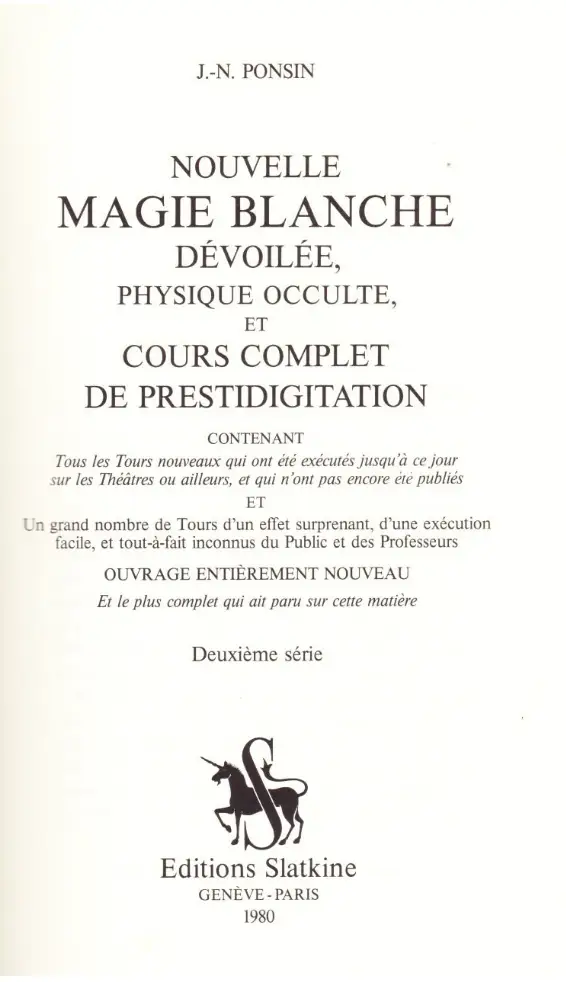 NOUVELLE MAGIE BLANCHE DÉVOILÉE - Deuxième série (J.-N. PONSIN) – Image 3
