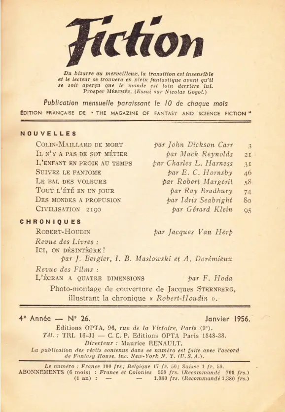 FICTION N°26 Janvier 1956 – Image 2